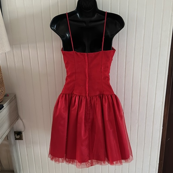 Like new! Jessica McClintock x Gunne Sax Spaghetti Strap Red Dress sz 5 - Picture 8 of 11